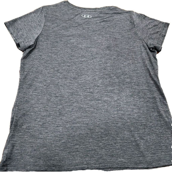 Under Armour Heat Gear Mens Shirt Loose Fit Gray Short Sleeve XL Logo Graphic - Picture 6 of 6